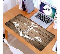 KDWJS Tappetino per mouse XXL Speed Gaming - 90x40 cm - XXL Mousepad - base antiscivolo - migliora la precisione e la velocità - Disegno a mano di un'ancora nautica, schizzo nautico, tavole color tor