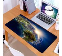 KDWJS Tappetino per mouse XXL Speed Gaming - 90x40 cm - XXL Mousepad - base antiscivolo - migliora la precisione e la velocità - Connettività globale, la rappresentazione della Terra è una radiazione