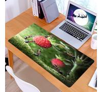 KDWJS Tappetino per mouse XXL Speed Gaming - 90x40 cm - XXL Mousepad - base antiscivolo - migliora la precisione e la velocità - Formiche che si radunano attorno a una fragola in un ambiente verde lu