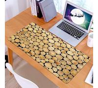 KDWJS Tappetino per mouse XXL Speed Gaming - 90x40 cm - XXL Mousepad - base antiscivolo - migliora la precisione e la velocità - Tronco rotondo in teak, asse per piante, ceppo di legno, legname per i
