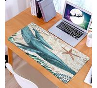 KDWJS Tappetino per mouse XXL Speed Gaming - 90x40 cm - XXL Mousepad - base antiscivolo - migliora la precisione e la velocità - Arte delle balene, balena che nuota tra antiche mappe di Shanghai, alg