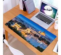 KDWJS Tappetino per mouse XXL Speed Gaming - 90x40 cm - XXL Mousepad - base antiscivolo - migliora la precisione e la velocità - Vista del centro di Budapest attraverso il Danubio, splendido paesaggi