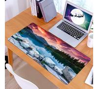 KDWJS Tappetino per mouse XXL Speed Gaming - 90x40 cm - XXL Mousepad - base antiscivolo - migliora la precisione e la velocità - Paesaggio lacustre, lago che brilla sotto il cielo, cielo cremisi circ