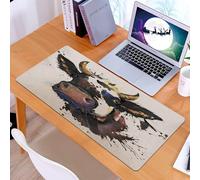 KDWJS Tappetino per mouse XXL Speed Gaming - 90x40 cm - XXL Mousepad - base antiscivolo - migliora la precisione e la velocità - Ritratto di bue artistico, disegno ad acquerello del muso di una mucca