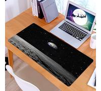 KDWJS Tappetino per mouse XXL Speed Gaming - 90x40 cm - XXL Mousepad - base antiscivolo - migliora la precisione e la velocità - Terra, Pianeta Terra Vista dalla Luna Spazio esterno Via Lattea Tr