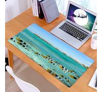 KDWJS Tappetino per mouse XXL Speed Gaming - 90x40 cm - XXL Mousepad - base antiscivolo - migliora la precisione e la velocità - Oceano, squalo pinna nera che insegue pesci farfalla, laguna di Bora B