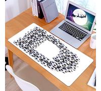 KDWJS Tappetino per mouse XXL Speed Gaming - 90x40 cm - XXL Mousepad - base antiscivolo - migliora la precisione e la velocità - Lettera D, arte calcistica creativa composta da una serie di palloni d