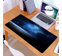 KDWJS Tappetino per mouse XXL Speed Gaming - 90x40 cm - XXL Mousepad - base antiscivolo - migliora la precisione e la velocità - La Terra sotto una scintillante galassia blu nella vastità dello spazi