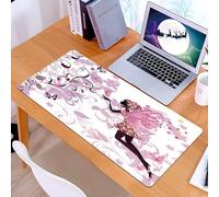 KDWJS Tappetino per mouse XXL Speed Gaming - 90x40 cm - XXL Mousepad - base antiscivolo - migliora la precisione e la velocità - Una fata decorata con fiori e farfalle, che vola tra un mucchio di pet