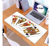 KDWJS Tappetino per mouse XXL Speed Gaming - 90x40 cm - XXL Mousepad - base antiscivolo - migliora la precisione e la velocità - Da un mazzo di carte da gioco quattro carte Re su sfondo bianco