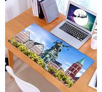 KDWJS Tappetino per mouse XXL Speed Gaming - 90x40 cm - XXL Mousepad - base antiscivolo - migliora la precisione e la velocità - Città vecchia europea di Francoforte, Germania con edifici storici, st