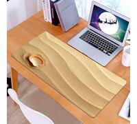KDWJS Tappetino per mouse XXL Speed Gaming - 90x40 cm - XXL Mousepad - base antiscivolo - migliora la precisione e la velocità - Conchiglie, conchiglie su sabbia giallo dorato, tema spirituale della