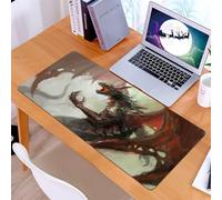 KDWJS Tappetino per mouse XXL Speed Gaming - 90x40 cm - XXL Mousepad - base antiscivolo - migliora la precisione e la velocità - Un drago maestoso e intimidatorio in una posa dinamica che mostra dett