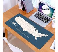 KDWJS Tappetino per mouse XXL Speed Gaming - 90x40 cm - XXL Mousepad - base antiscivolo - migliora la precisione e la velocità - MAPPA DEGLI USA CON I NOMI DEI PAESI MAPPA DEGLI STATI UNITI D'AMERICA