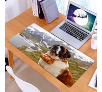 KDWJS Tappetino per mouse XXL Speed Gaming - 90x40 cm - XXL Mousepad - base antiscivolo - migliora la precisione e la velocità - Cane e montagne sono entrambi un dono meraviglioso che Dio ci ha dato