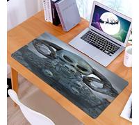 KDWJS Tappetino per mouse XXL Speed Gaming - 90x40 cm - XXL Mousepad - base antiscivolo - migliora la precisione e la velocità - Inquietante altare a forma di teschio, un enorme teschio consumato dal