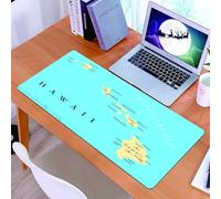 KDWJS Tappetino per mouse XXL Speed Gaming - 90x40 cm - XXL Mousepad - base antiscivolo - migliora la precisione e la velocità - Decorazioni hawaiane, mappa delle isole Hawaii con la capitale Honolu