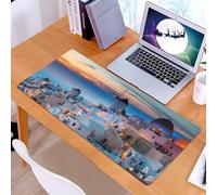 KDWJS Tappetino per mouse XXL Speed Gaming - 90x40 cm - XXL Mousepad - base antiscivolo - migliora la precisione e la velocità - Destinazione per la luna di miele sull'isola di Santorini, sera