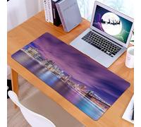 KDWJS Tappetino per mouse XXL Speed Gaming - 90x40 cm - XXL Mousepad - base antiscivolo - migliora la precisione e la velocità - Skyline moderno di New York di notte con grattacieli Manhattan USA Ame