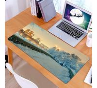 KDWJS Tappetino per mouse XXL Speed Gaming - 90x40 cm - XXL Mousepad - base antiscivolo - migliora la precisione e la velocità - Inverno, stagione invernale di Central Park con grattacieli e Snow Bow
