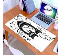 KDWJS Tappetino per mouse XXL Speed Gaming - 90x40 cm - XXL Mousepad - base antiscivolo - migliora la precisione e la velocità - Lettera G in stile gotico ornato, la lettera G finemente decorata