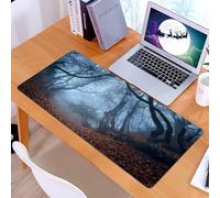 KDWJS Tappetino per mouse XXL Speed Gaming - 90x40 cm - XXL Mousepad - base antiscivolo - migliora la precisione e la velocità - Decorazioni da fattoria, Foresta di Crimea cupa e fioca con cespugli v