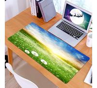 KDWJS Tappetino per mouse XXL Speed Gaming - 90x40 cm - XXL Mousepad - base antiscivolo - migliora la precisione e la velocità - Prato pieno all'alba, Denti di leone e cielo meraviglioso, Denti di le