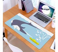 KDWJS Tappetino per mouse XXL Speed Gaming - 90x40 cm - XXL Mousepad - base antiscivolo - migliora la precisione e la velocità - Sottomarino giallo, squalo con nave nell'oceano bolle sotto il mare th