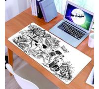 KDWJS Tappetino per mouse XXL Speed Gaming - 90x40 cm - XXL Mousepad - base antiscivolo - migliora la precisione e la velocità - Decorazioni da caccia, cani da caccia nella foresta, disegno monocroma