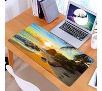 KDWJS Tappetino per mouse XXL Speed Gaming - 90x40 cm - XXL Mousepad - base antiscivolo - migliora la precisione e la velocità - Spiaggia, spiaggia tranquilla prima del tramonto, la luce dorata bacia