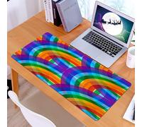 KDWJS Tappetino per mouse XXL Speed Gaming - 90x40 cm - XXL Mousepad - base antiscivolo - migliora la precisione e la velocità - Disegno a mosaico rotondo, cerchi sovrapposti, che formano un motivo a