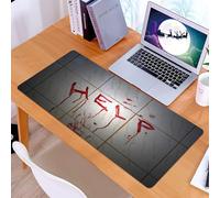 KDWJS Tappetino per mouse XXL Speed Gaming - 90x40 cm - XXL Mousepad - base antiscivolo - migliora la precisione e la velocità - Ci sono segnali di soccorso insanguinati aiuto sui muri bianchi