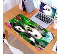 KDWJS Tappetino per mouse XXL Speed Gaming - 90x40 cm - XXL Mousepad - base antiscivolo - migliora la precisione e la velocità - Mamma panda e il suo cucciolo si coccolano e mangiano bambù al mattino