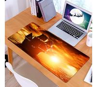 KDWJS Tappetino per mouse XXL Speed Gaming - 90x40 cm - XXL Mousepad - base antiscivolo - migliora la precisione e la velocità - Nave pirata, vecchia nave pirata che naviga sull'oceano al tramonto