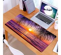 KDWJS Tappetino per mouse XXL Speed Gaming - 90x40 cm - XXL Mousepad - base antiscivolo - migliora la precisione e la velocità - Palma, spiaggia tropicale all'ombra al tramonto. Onde dell'oceano. Ser