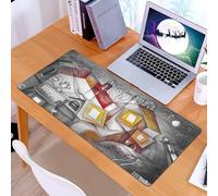 KDWJS Tappetino per mouse XXL Speed Gaming - 90x40 cm - XXL Mousepad - base antiscivolo - migliora la precisione e la velocità - Paesaggio urbano astratto sotto un cielo stellato