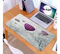KDWJS Tappetino per mouse XXL Speed Gaming - 90x40 cm - XXL Mousepad - base antiscivolo - migliora la precisione e la velocità - Decorazioni fantasy, mongolfiere tra le nuvole, viaggio da sogno verso