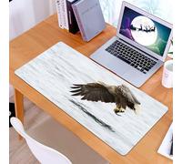 KDWJS Tappetino per mouse XXL Speed Gaming - 90x40 cm - XXL Mousepad - base antiscivolo - migliora la precisione e la velocità - Aquila, uccello con piume sulla testa e sulla coda mentre cattura un p