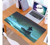 KDWJS Tappetino per mouse XXL Speed Gaming - 90x40 cm - XXL Mousepad - base antiscivolo - migliora la precisione e la velocità - Oceano, uomo che rema in barca in mare sotto un maestoso cielo nebbios
