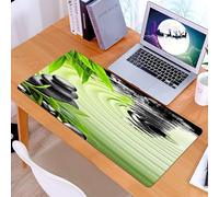 KDWJS Tappetino per mouse XXL Speed Gaming - 90x40 cm - XXL Mousepad - base antiscivolo - migliora la precisione e la velocità - pietre di basalto zen e bambù