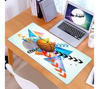 KDWJS Tappetino per mouse XXL Speed Gaming - 90x40 cm - XXL Mousepad - base antiscivolo - migliora la precisione e la velocità - Giocare a basket, basket, gli adolescenti sono forme geometriche color