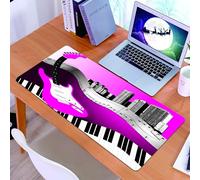 KDWJS Tappetino per mouse XXL Speed Gaming - 90x40 cm - XXL Mousepad - base antiscivolo - migliora la precisione e la velocità - Musica Basso Chitarra Tastiera Urban Rock Sfondo Ritmo di Città Illust