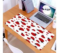 KDWJS Tappetino per mouse XXL Speed Gaming - 90x40 cm - XXL Mousepad - base antiscivolo - migliora la precisione e la velocità - Disegno a forma di coccinella, un gruppo di stravaganti coccinelle ros