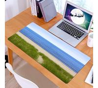 KDWJS Tappetino per mouse XXL Speed Gaming - 90x40 cm - XXL Mousepad - base antiscivolo - migliora la precisione e la velocità - Spiaggia, strada attraverso erba e dune di sabbia che conduce a un vas