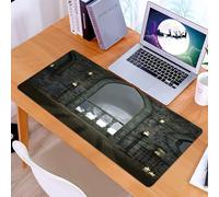 KDWJS Tappetino per mouse XXL Speed Gaming - 90x40 cm - XXL Mousepad - base antiscivolo - migliora la precisione e la velocità - Decorazioni gotiche, uccelli di luna piena, favola fantasy, vecchio ca