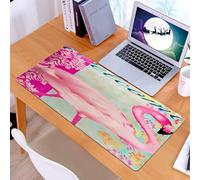 KDWJS Tappetino per mouse XXL Speed Gaming - 90x40 cm - XXL Mousepad - base antiscivolo - migliora la precisione e la velocità - Arte del fenicottero, fenicottero rosa stilizzato, in un ambiente deco