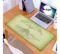 KDWJS Tappetino per mouse XXL Speed Gaming - 90x40 cm - XXL Mousepad - base antiscivolo - migliora la precisione e la velocità - Albero della vita, le radici nel terreno riflettono la misteriosa sagg