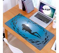 KDWJS Tappetino per mouse XXL Speed Gaming - 90x40 cm - XXL Mousepad - base antiscivolo - migliora la precisione e la velocità - Sotto il mare, subacqueo circondato da stipiti di pesci da immersione