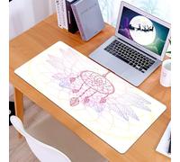 KDWJS Tappetino per mouse XXL Speed Gaming - 90x40 cm - XXL Mousepad - base antiscivolo - migliora la precisione e la velocità - Acchiappasogni in stile etnico, stile hippie, opera d'arte indiana vin