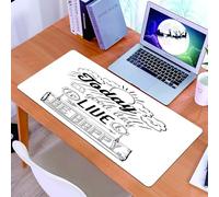 KDWJS Tappetino per mouse XXL Speed Gaming - 90x40 cm - XXL Mousepad - base antiscivolo - migliora la precisione e la velocità - Arte, un messaggio emozionante su uno sfondo bianco circondato da sole